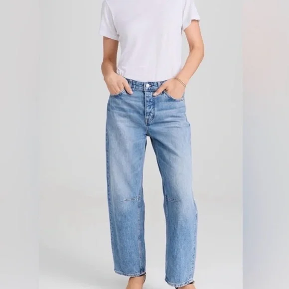 Madewell The Darted Barrel-Leg Jean Denim Blue Size 27 - Picture 1 of 12